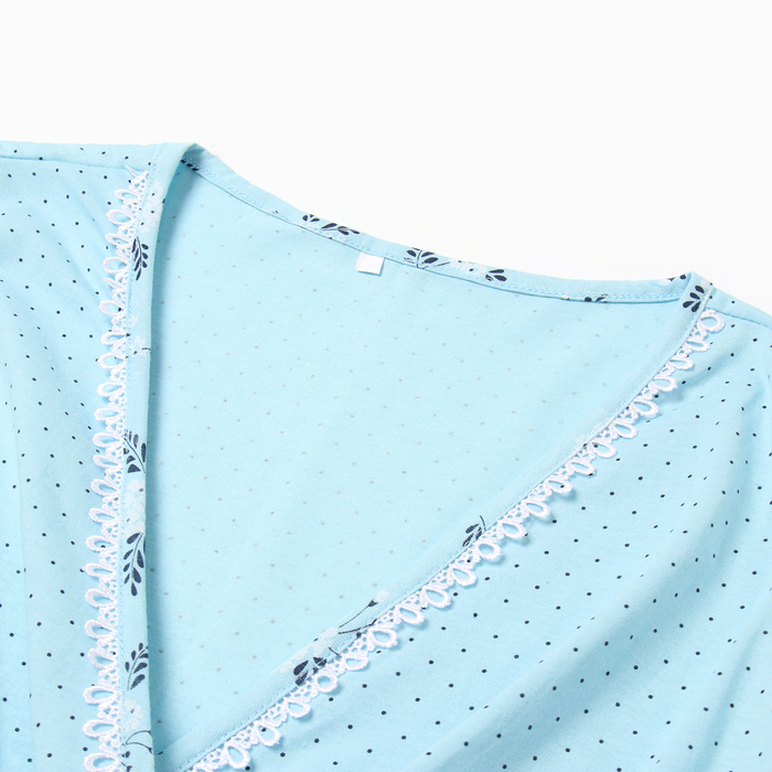 Комплект женский для беременных (сорочка/халат), цвет небесный, размер 46
