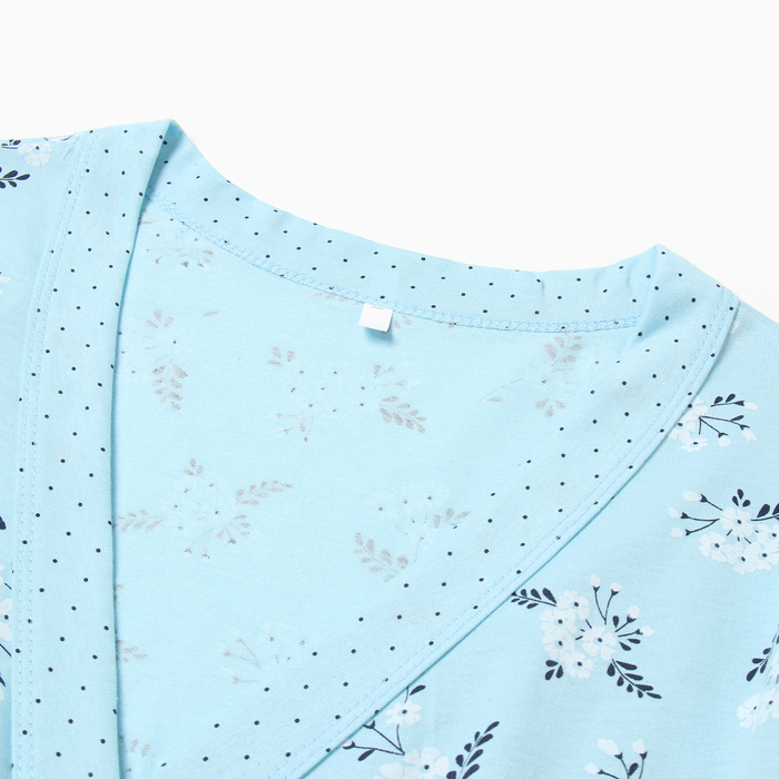 Комплект женский для беременных (сорочка/халат), цвет небесный, размер 52