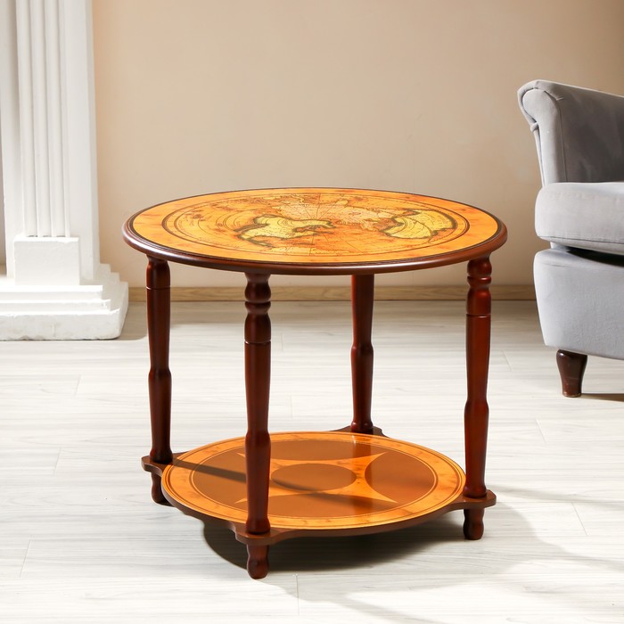 Столик журнальный декоративный «Старинная карта», 60×60×49 см - Фото 1