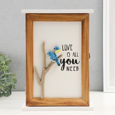 Ключница настенная «Птицы на дереве», дерево, 6 крючков, 20×7×27.8 см