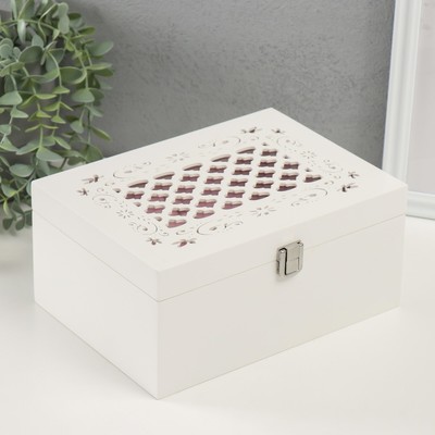 Шкатулка для украшений «Белоснежная», дерево, 22×16×10 см