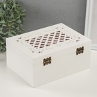 Шкатулка для украшений «Белоснежная», дерево, 22×16×10 см  (артикул 9717051)  большой выбор товаров оптом и в розницу по низким ценам с доставкой