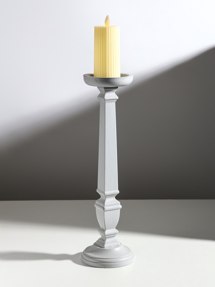 Деревянный подсвечник на 1 свечу «Пантеон», св. серый, 11.5×11.5×39.5 см - Фото 1