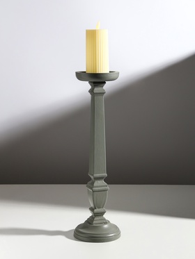 Деревянный подсвечник на 1 свечу «Греция», серый, 11.5×11.5×39.5 см 9717081