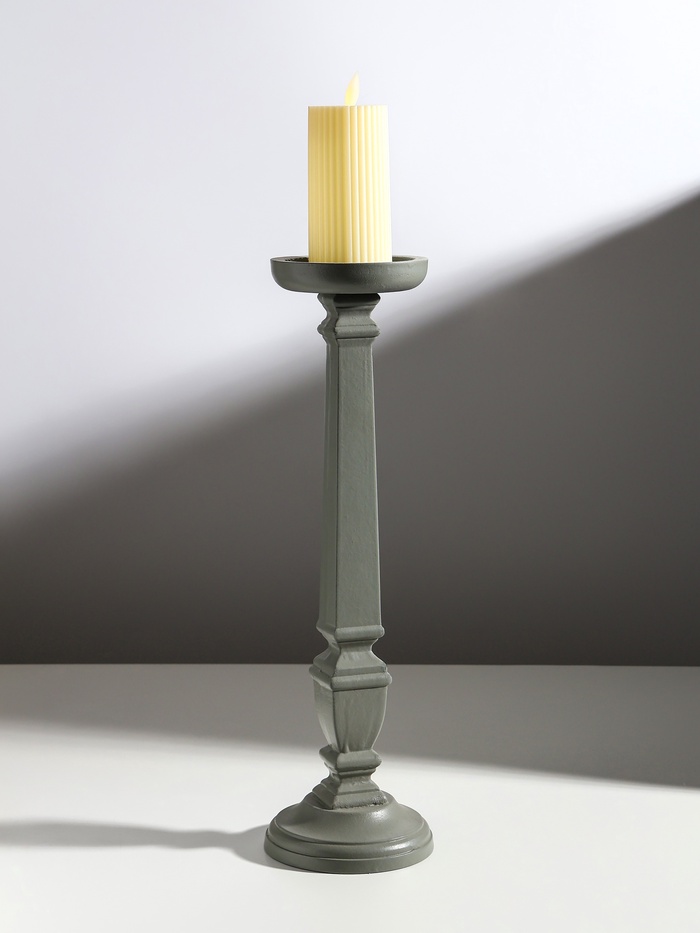 Деревянный подсвечник на 1 свечу «Греция», серый, 11.5×11.5×39.5 см - Фото 1