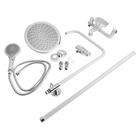 Душевая система ZEIN Z1012, смеситель, тропическая и ручная лейка, латунь, белый/хром - Фото 15