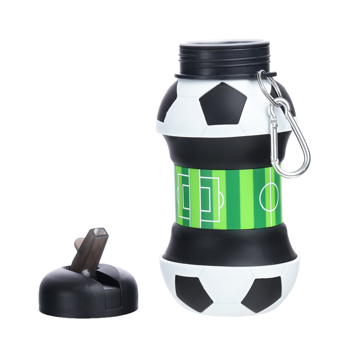 Бутылка для воды "Футбольный мяч", 550 мл, складная, 18 х 8.7 см