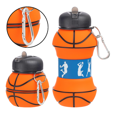 Бутылка для воды "Баскетбольный мяч", 550 мл, складная, 18 х 8.7 см