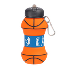 Бутылка для воды "Баскетбольный мяч", 550 мл, складная, 18 х 8.7 см - Фото 2