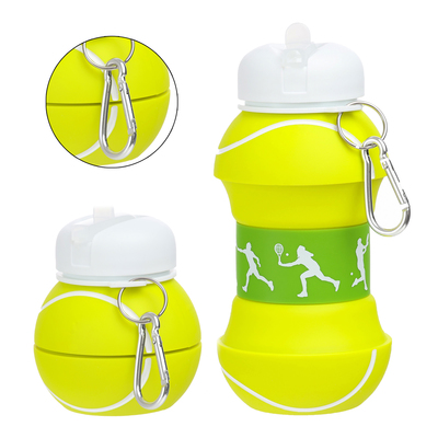 Бутылка для воды "Тенисный мяч", 550 мл, складная, 18 х 8.7 см