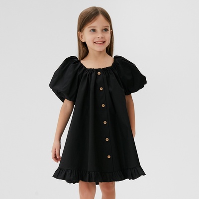 Платье для девочки KAFTAN: Cute, чёрное, размер 34 (122-128 см)