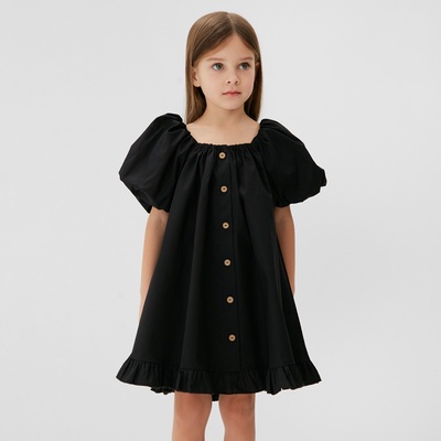 Платье для девочки KAFTAN: Cute, чёрное, размер 34 (122-128 см)