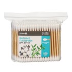 Ватные палочки, пакет 200 шт., наконечник - классика, хлопок/бамбук(стик) - Фото 4