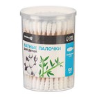 Ватные палочки в тубе 100 шт., наконечник - спираль, хлопок/бамбук(стик) - Фото 4