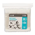 Ватные палочки, пакет 100 шт., наконечник - спираль, классика, хлопок/бумага(стик) - Фото 4