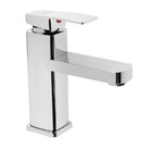 Смеситель для раковины ZEIN Z3714, однорычажный, длина излива 12 см, пластик, хром - Фото 1