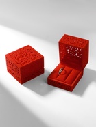 Футляр под парные кольца, серьги, запонки «Кружево», бархатный, 5.5×6.5 см, красный - Фото 6