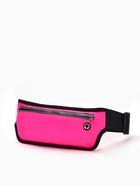 Сумка для бега на пояс, со светоотражающими элементами, с отверстием для наушников, 24×0.3×10 см, розовая - Фото 4