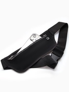 Сумка для бега на пояс, со светоотражающими элементами, с отверстием для наушников, 24×0.3×10 см, чёрная - Фото 6