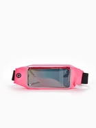 Сумка для бега на пояс, со светоотражающими элементами, прозрачный карман для телефона, 24×0.3×10 см, розовая - Фото 3