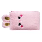 Пенал школьный меховой на молнии Calligrata «Зайка», пушистый, с ушками, МИКС - Фото 3