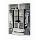 Шкаф 4х ств без зеркала Вега с с ящиками, 1600х2200х520, Крафт белый/Венге - фото 24680511