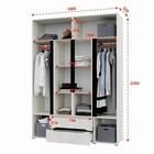 Шкаф 4х ств без зеркала Вега с с ящиками, 1600х2200х520, Крафт белый/Венге - фото 24680512
