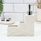 Дозатор для жидкого мыла, белый, 16×12×4 см - Фото 6