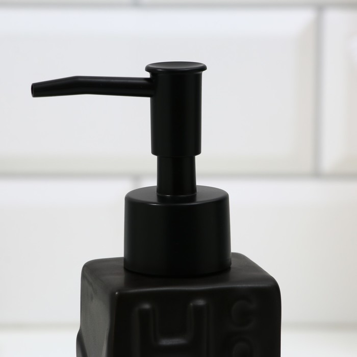 Дозатор для моющего средства с губкой и щеткой для посуды,черный ,16 х 12 х 4 см