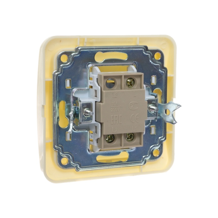 Выключатель проходной Luazon Lighting "Орион", 10 А, 1 клавиша, скрытый, бежевый - фото 18584493