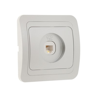 Розетка телефонная Luazon Lighting «Орион», скрытая, IP20, одноместная, серебристая