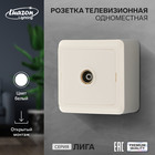 Розетка телевизионная одноместная Luazon Lighting "Лига", накладная, белая