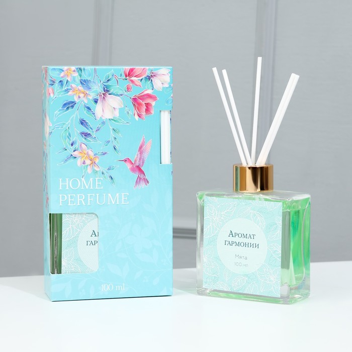 Диффузор ароматический с палочками «Аромат гармонии», ароматизатор для дома, мята, 100 мл. - Фото 1