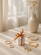 Коробочка подарочная складная «Купол» 4×4×5.5, бело-золотой 10223713