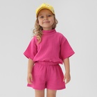 Комплект (блузка и шорты) для девочки MINAKU, цвет фуксия, рост 104 см - фото 321060773