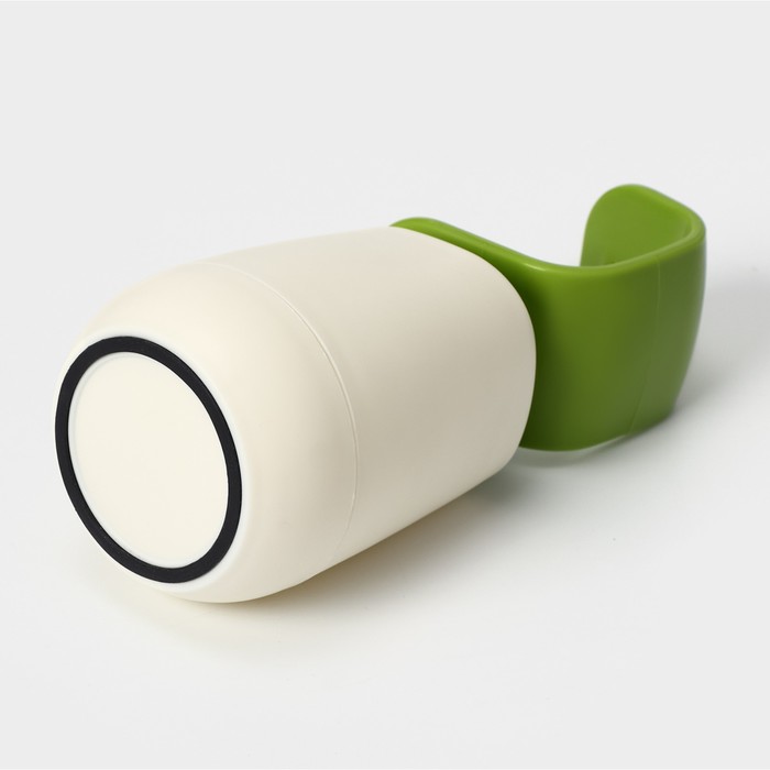 Дозатор для жидкого мыла, 19×8×8 см, цвет белый/зелёный