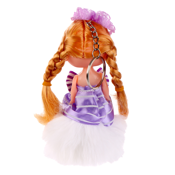 Кукла-брелок «Блонди» на белом помпоне, 14 см