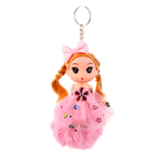 Кукла-брелок «Девочка» на розовом помпоне, 14 см - фото 9125973