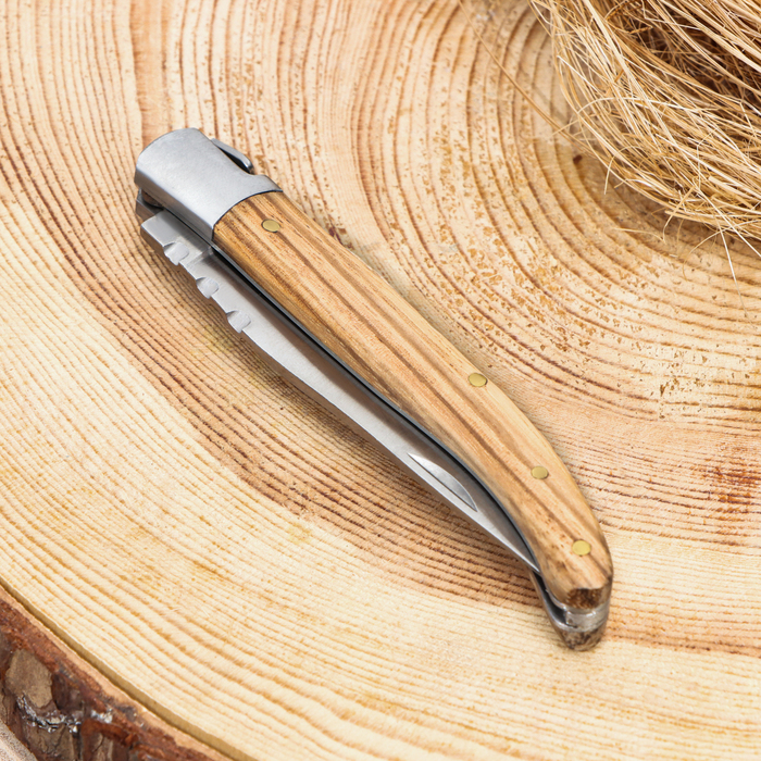 Нож складной "Плющ" 19,5см, клинок 90мм/2мм, рукоять дерево - фото 1919906344