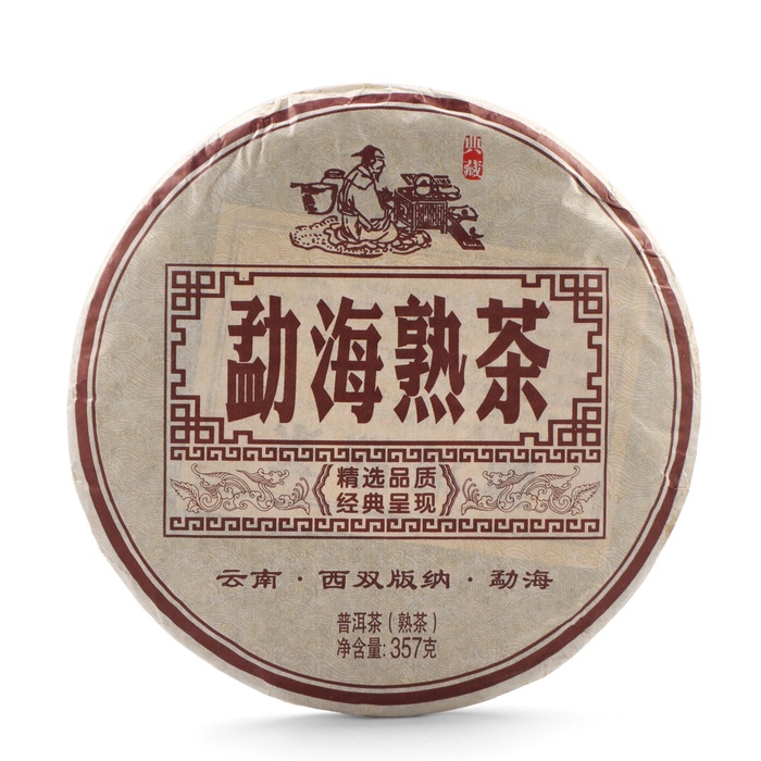 Чай китайский "Шу Пуэр Мэнхай", уезд Мэнхай,  2014 год, блин, 357 г - Фото 1