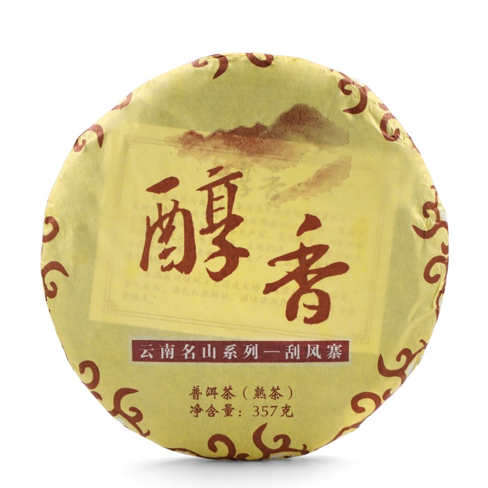 Чай китайский "Шу Пуэр Чуньсян", уезд Мэнхай,  2021 год, блин, 357 г
