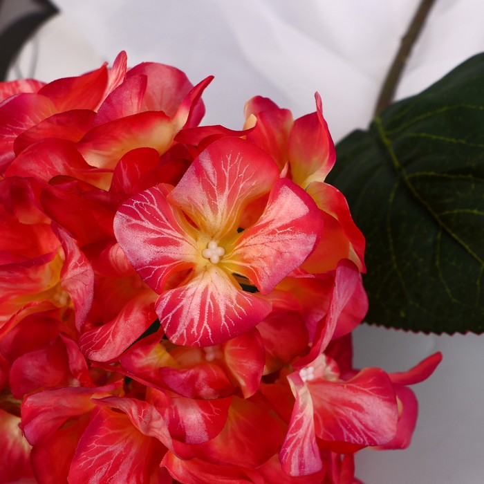 Цветы искусственные "Гортензия элит" d-18 см 50 см, красный