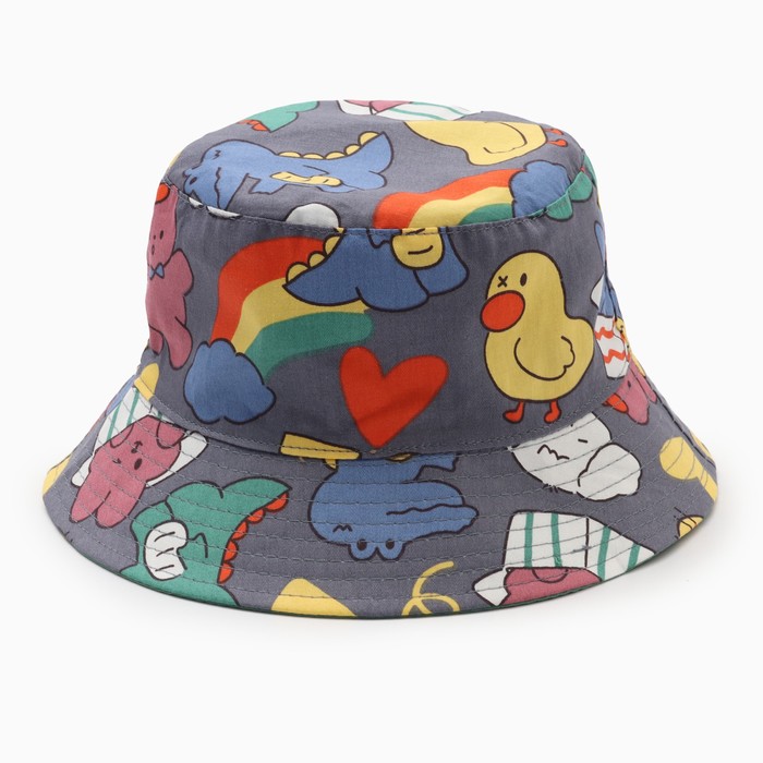 Панама детская KAFTAN «Зверята», серая, размер 50 (1-3 года)