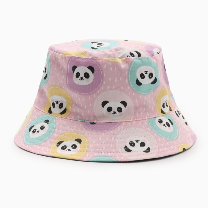 Панама для девочки KAFTAN «Панда», розовая, размер 48