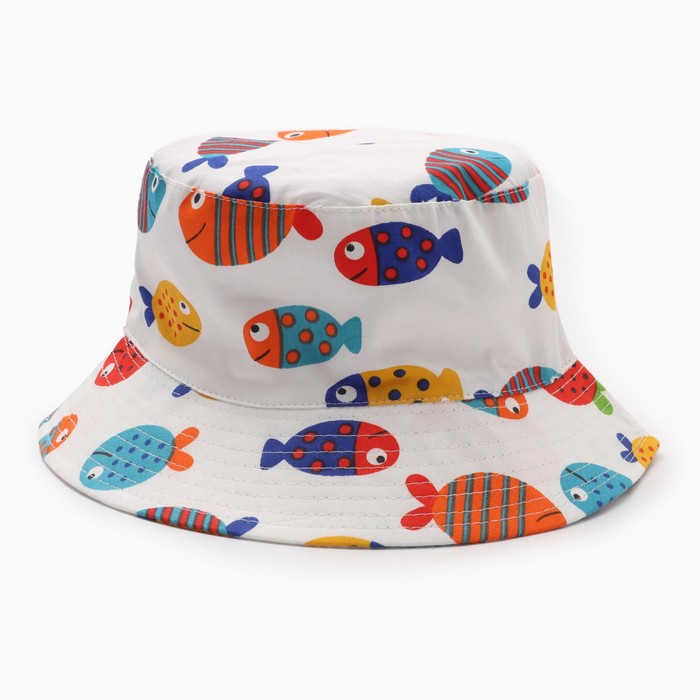 Панама детская KAFTAN «Рыбки», белая, размер 54 (3-5 лет)