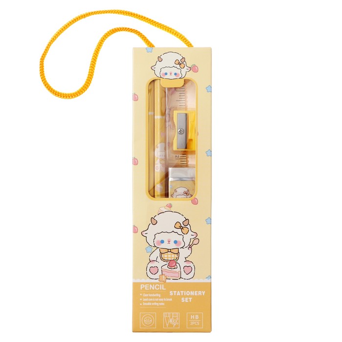 Набор канцелярский Calligrata,5 предметов, жёлтый - Фото 1