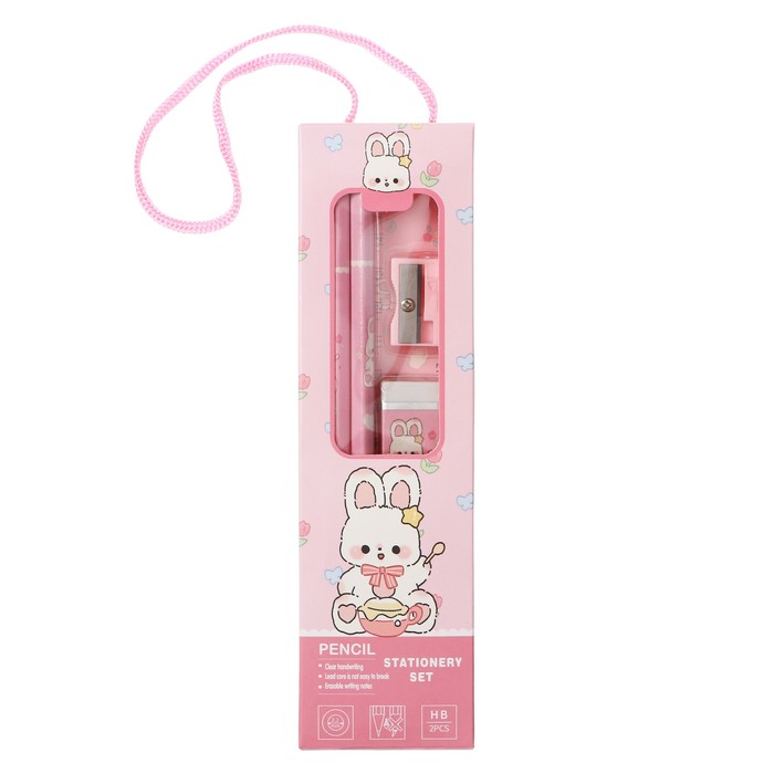 Набор канцелярский Calligrata,5 предметов, розовый - Фото 1