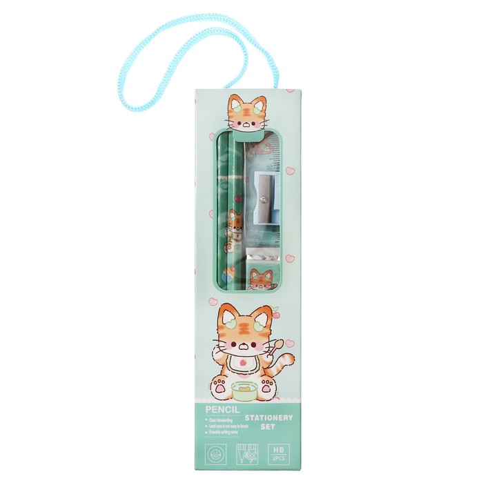 Набор канцелярский Calligrata,5 предметов, зелёный - Фото 1