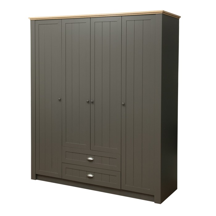 Шкаф для одежды «Прованс» 37.01, 1764×600×2090 мм, цвет диамант серый / дуб каньон - Фото 1