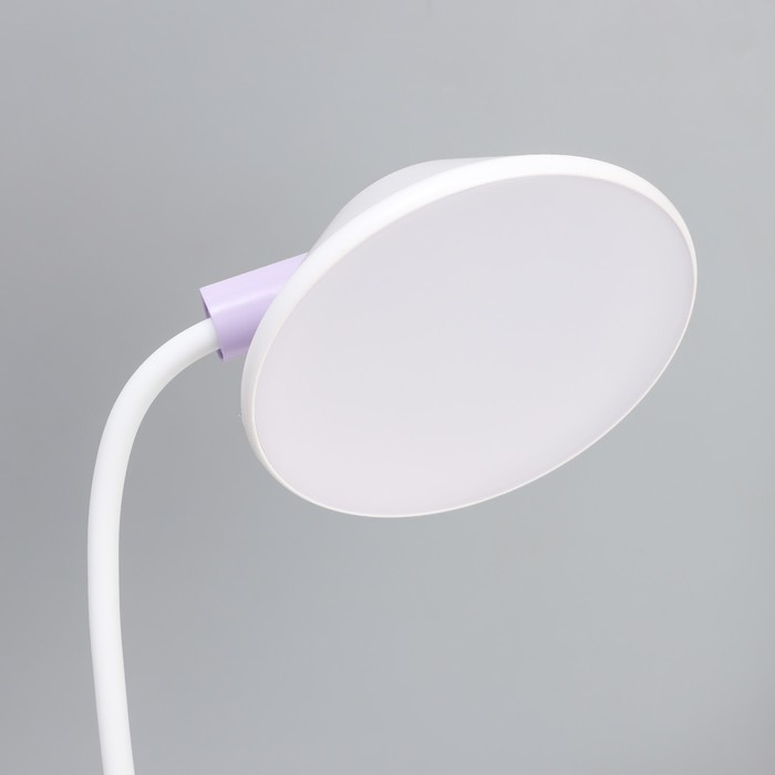 Настольная лампа "Гард" LED, от USB/АКБ 7 Вт сенсор 3000-6000 К белый-фиолетовый 13х12х37 см RISALUX
